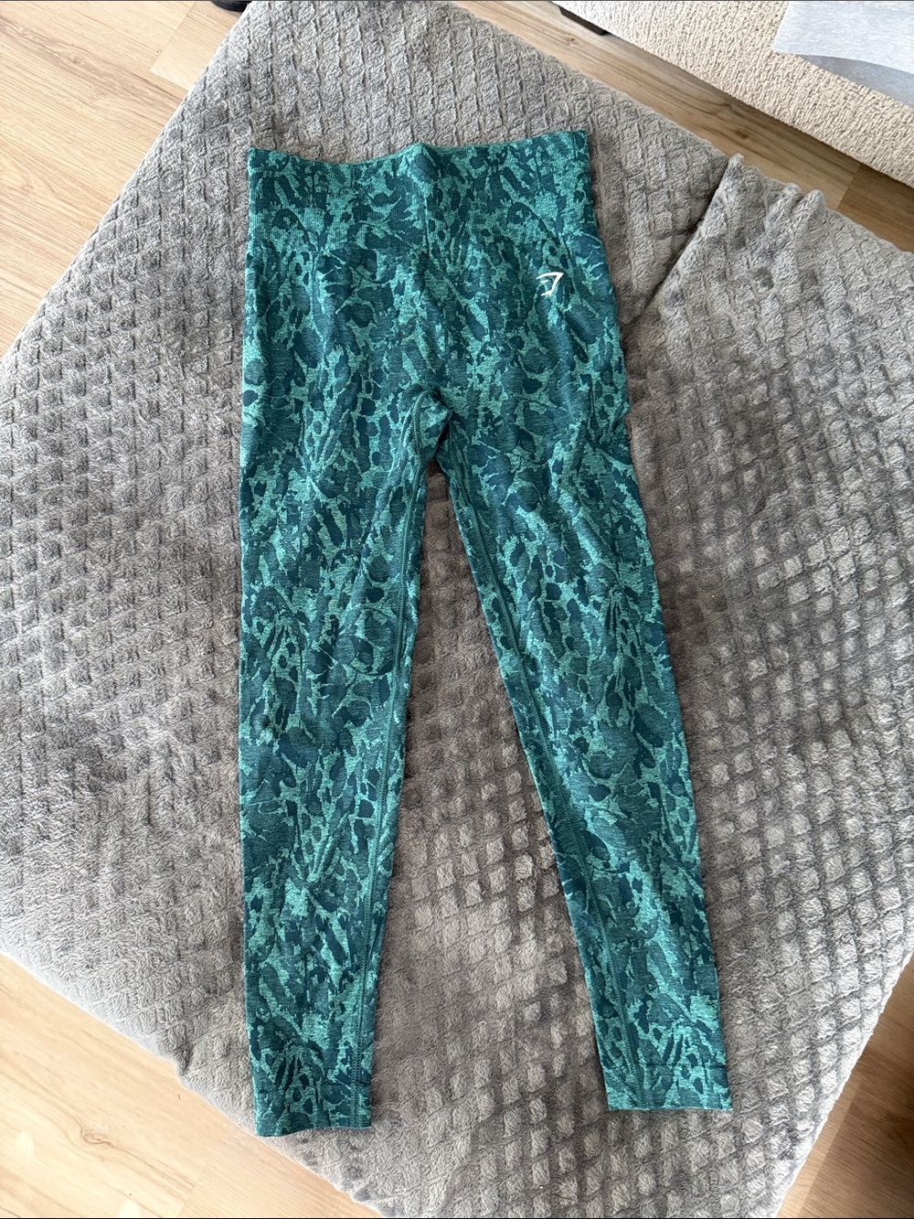 Gymshark Kids Green Teal Snake-Print Leggings